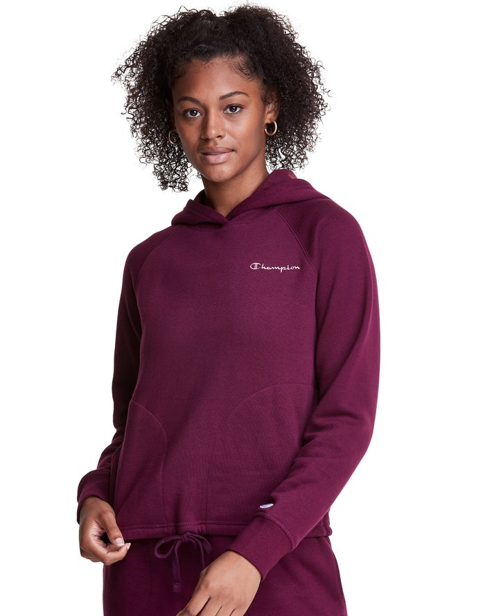 Champion Womens Hoodie NZ - Lounge Cinch Bottom Dark Purple ( 8432-LNTVD )